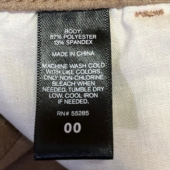 Express Jeans Women's Tan Khaki Suede Button Down A Line Mini Skirt Size 0 - Picture 5 of 5